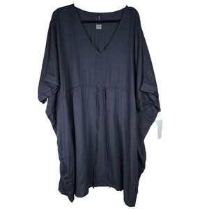 NWT Swimsuits for All Kaftan Tunic Dress Swim Cover Dark Gray Size 14/16 Beach